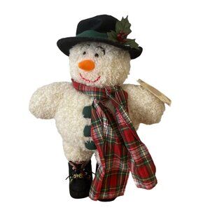 Overly-Raker Cole The Snowman Plush Designer Artisan w Hat Scarf Bell Shoes 1998